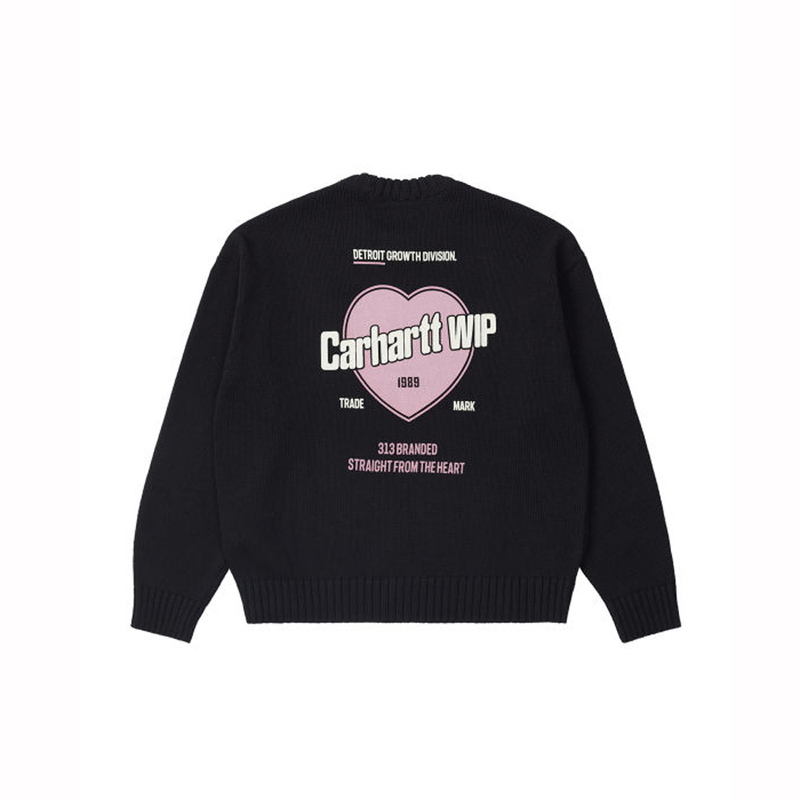 Carhartt Wip 25Aw Women's Carhartt Letter Heart Pattern Pullover Knit Sweater 035184P