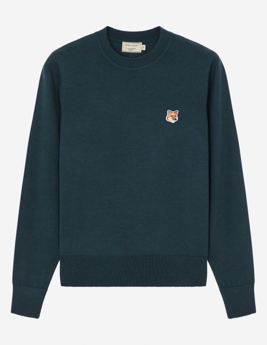 Maison Kitsune fox head embroidered sheep sweatshirt woman long sleeve knitwear EW00560KT1036 