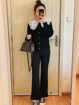 Spot stories 0963188004 embroidery collar doll collar sweater knitted cardigan 0963188