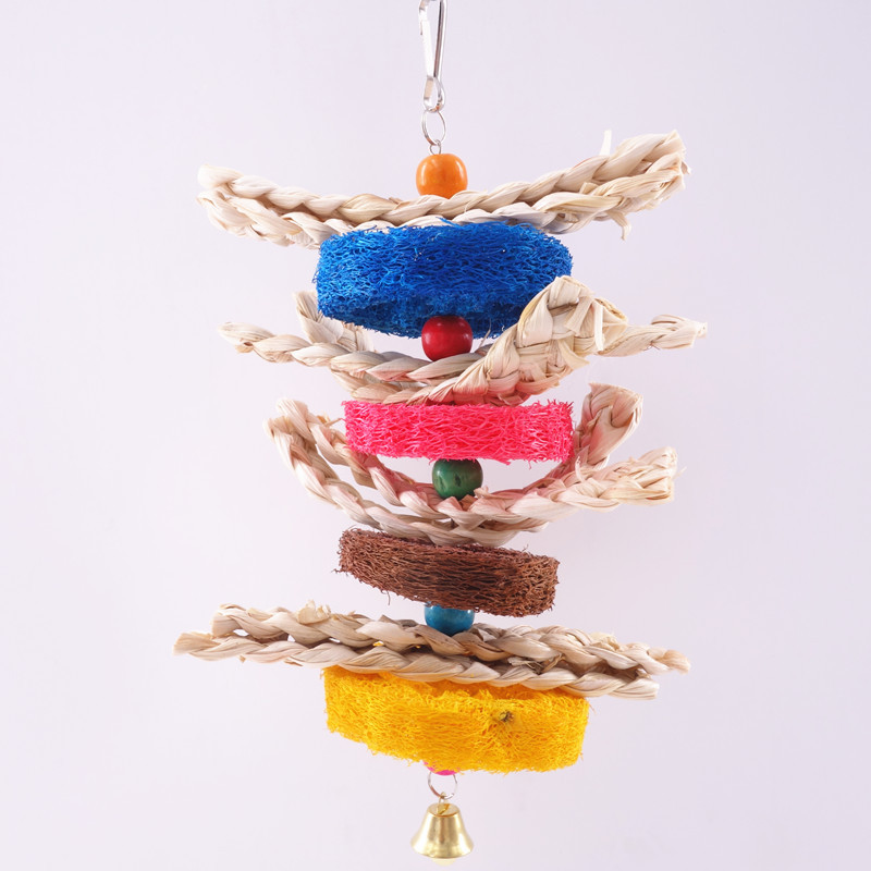 Large small and medium parrot supplies nibble with toy silk melon and twist string supply
