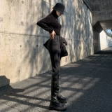 Джинсы, демисезонные эластичные штаны, флисовый карандаш, в обтяжку, 2024 года, высокая талия, по фигуре