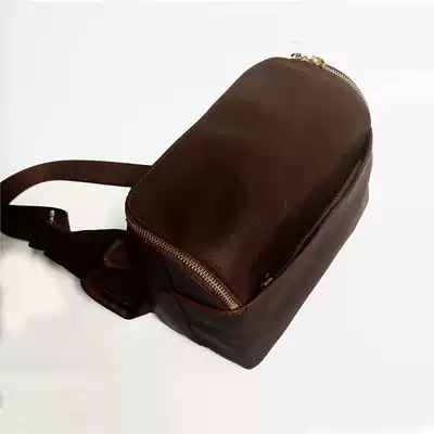 Leather micro single-eye camera anti-camera photography retro oblique hanging leisure chest tide Qihe handmade leather Leica a7m5D3