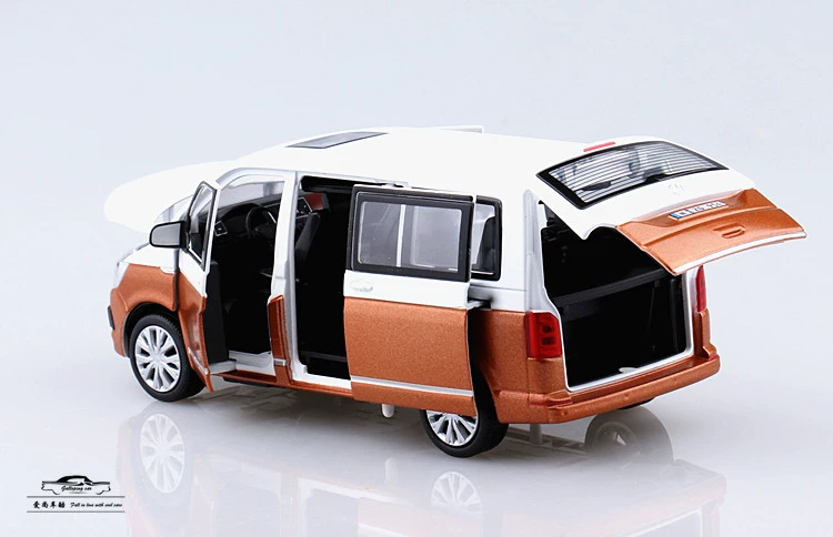 Volkswagen Metway T6 hợp kim xe mô hình 1:32 âm thanh và ánh sáng bên cửa trượt MPV xe thương mại mô hình kim loại đồ chơi trang trí