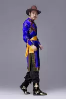 2017 áo choàng Mông Cổ nam Mông Cổ trang phục múa đồng cỏ dân ca dân tộc biểu diễn thiểu số trang phục áo choàng quần vải nam