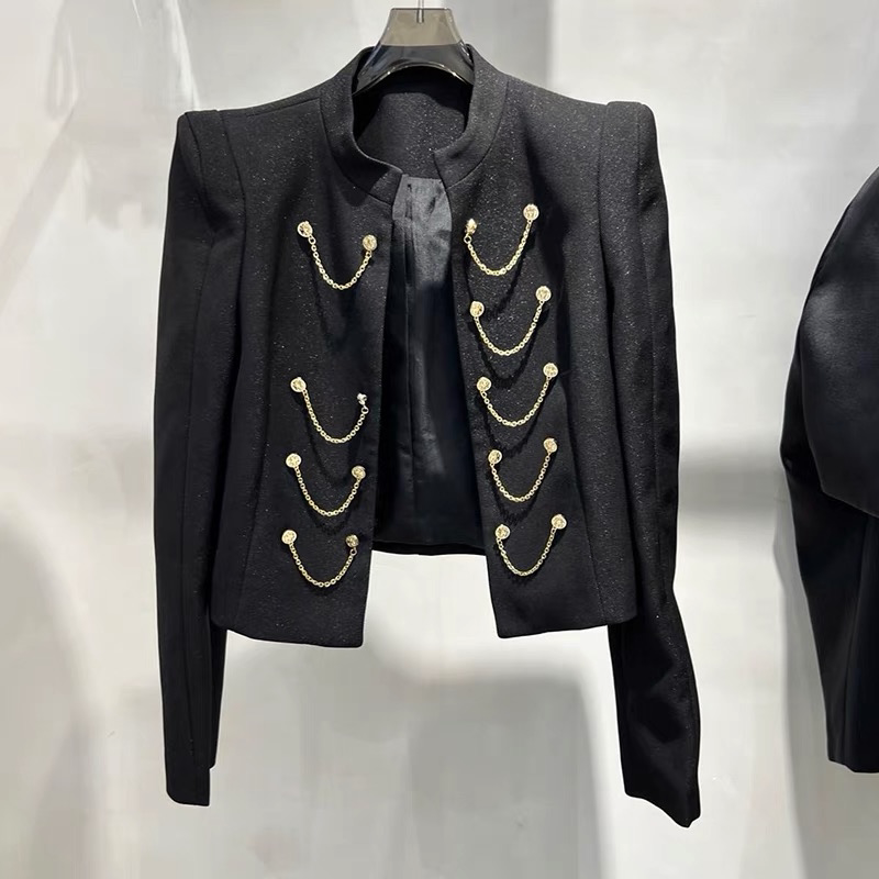 Black autumn retro jacket, high-quality style