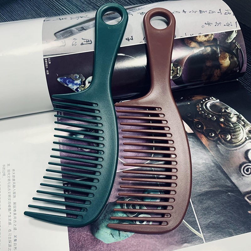 Large-tooth comb thickened large curly hair comb is not easy to break men and women home female students Korean version of the ins wind comb wide-tooth comb
