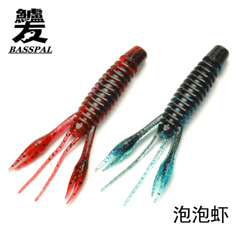 BASSPAL Bass Friends Bubble Shrimp Lua Soft Bait 3 6 inches 5 8g Send Ring Tube with Salt and Shrimp Flavor Lure