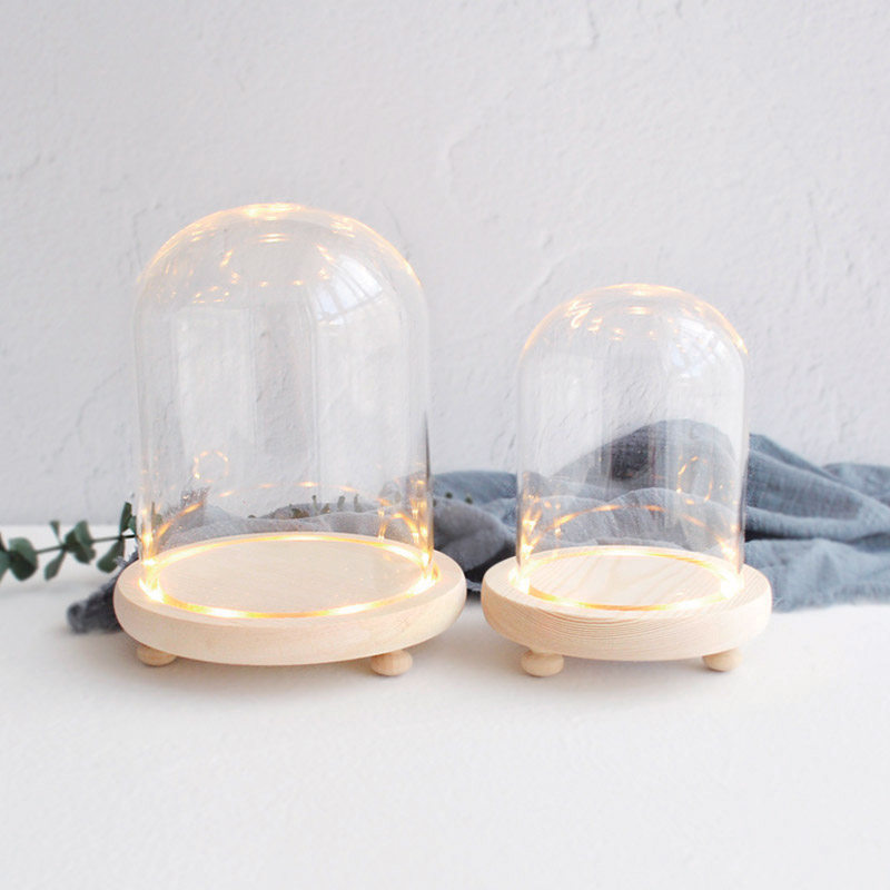 Wool felt finished decoration glass cover Valentine's Day Christmas birthday gift gift hand-made luminous dust cover