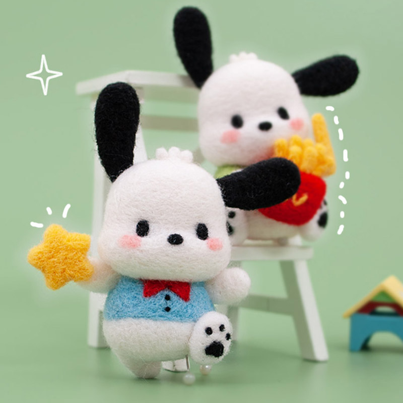Paccia Dog Goat Hair Felt Poke Fun Handmade Diy Material Bag Homemade Pendant Key Buttoned Gift Group Build Doll-Taobao
