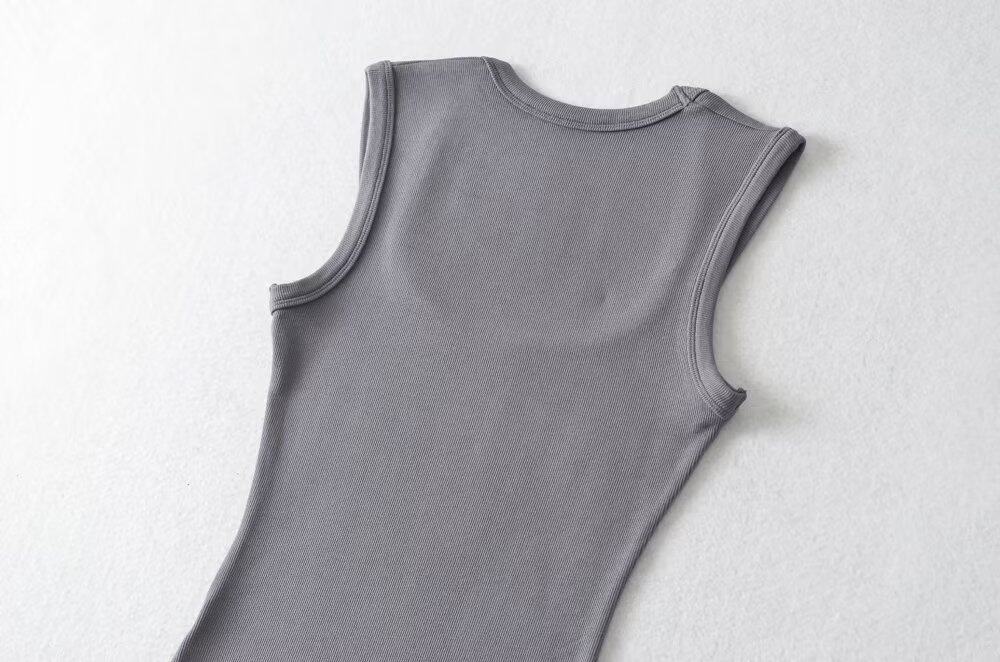 Боди/брюки 西西里美国修身纯色肩梯形领背心连身裤女士时尚适合拉伸底上衣