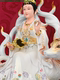 Nine-tailed fox statue, nine-girl statue, home worship Qingqiu white fox statue, spirit fox statue, nine-tailed empress ornaments