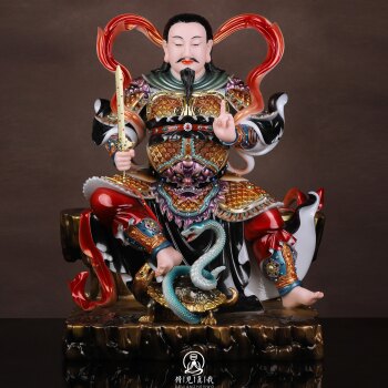 Statue of the God of the North, Xuanwu Emperor, Made of White Marble, Statue of the God of the North, Xuanwu Emperor, North Emperor, Demon-Slaying Heavenly Lord, Divine Lord, Decorative Piece