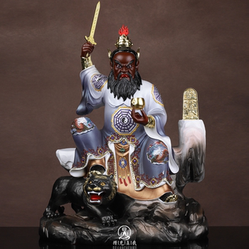 Zhang Tianshi Statue, Zhang Daoling's Ancestor Figurine, Longhu Mountain Zhang Tianshi Statue, White Marble, for Home Worship in Buddhist Halls