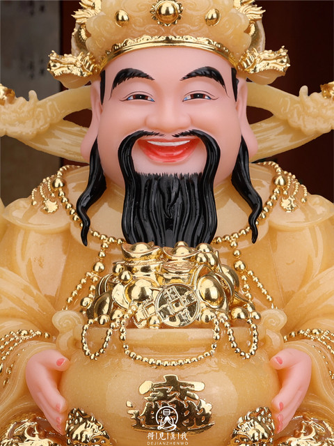 God of Wealth Statue, white marble God of Wealth Statue, home worship and fortune ornaments, God of Wealth Fan Li Bigan Statue