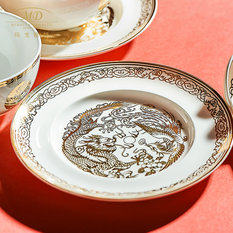 Margot lunt ipads China MD golden phoenix flower ipads porcelain tableware two household utensils sets