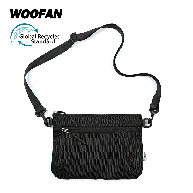 Rpet Recycled Nylon 1680D Environmentally Friendly Lightweight Casual Shoulder Crossbody Envelope Bag Sports Small Backpack Mobile Phone Bag