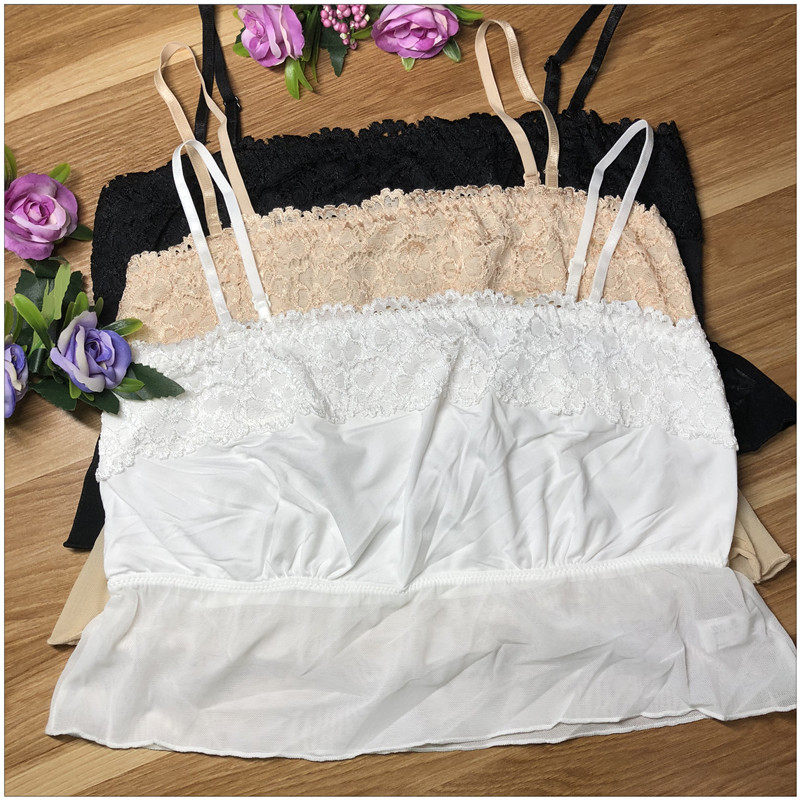 Milk silk tube top anti-glare lace bottoming tube wrap chest adjustable shoulder strap milk mesh yarn underwear women's summer