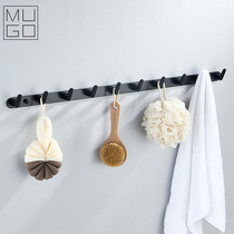 Black door rear hook Wall hanging toilet sticky row hook Punch-free entrance wardrobe hook Fitting room wall nail-free clothes hook