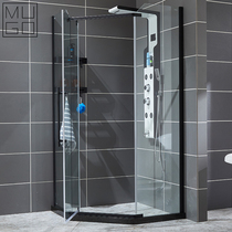 Diamond-shaped overall standard type shower room tempered glass moving door washroom Bathroom partitions Customized room