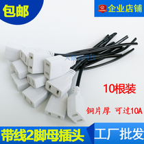 Monitoring cable 2-pin female plug one-piece two-hole female plug outdoor waterproof box 10A power plug 2-pin socket