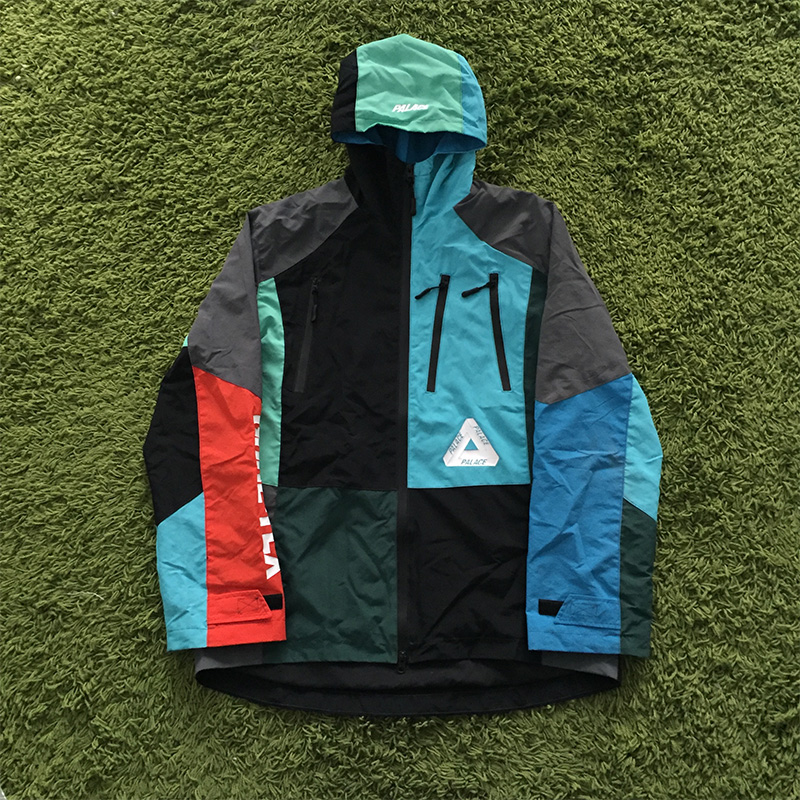 PALACE JACKET TAM GIÁC LOGO Harajuku Đội hình thi đấu-TRÚNG đội mũ trùm đầu STORMTROOPER HIP-HOP rãnh áo khoác áo khoác