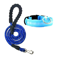 Синий поводок + ошейник
