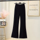 Suit wide-leg trousers women's summer autumn trousers 2022 new hot style high waist mopping trousers drape slit flared trousers