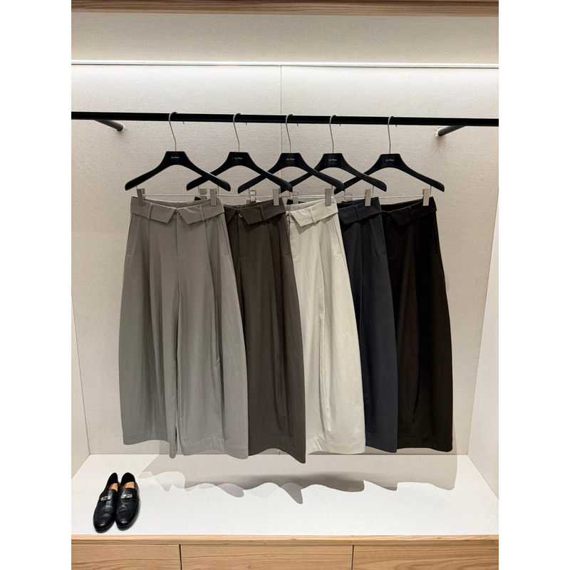 Acc High-Waisted Wide-Leg Pants for Women, New Autumn Design, Casual Pants with Drape Effect, Slimming, Curved Long Pants 8078