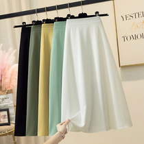 Snowspun temperament White half body dress Women in summer medium long style large swing umbrella skirt High waist display slim shade A word coveted skirt