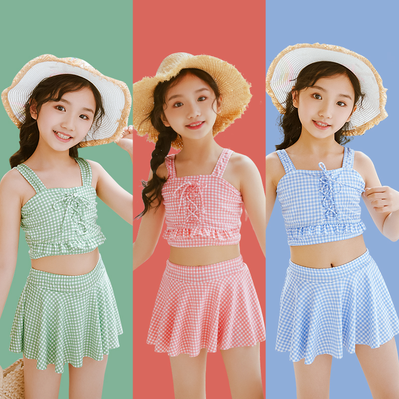 Children's swimsuit Young girl swimsuit split 3 - 12 years old young Princess swimsuit bubble hot spring