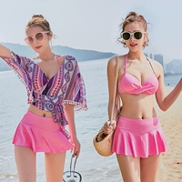 Bộ đồ bơi bikini dành cho nữ phiên bản Hàn Quốc của bộ ba mảnh bằng thép hỗ trợ ngực nhỏ tập hợp bong bóng suối nước nóng cho nữ bán buôn đồ bơi 2 mảnh đẹp