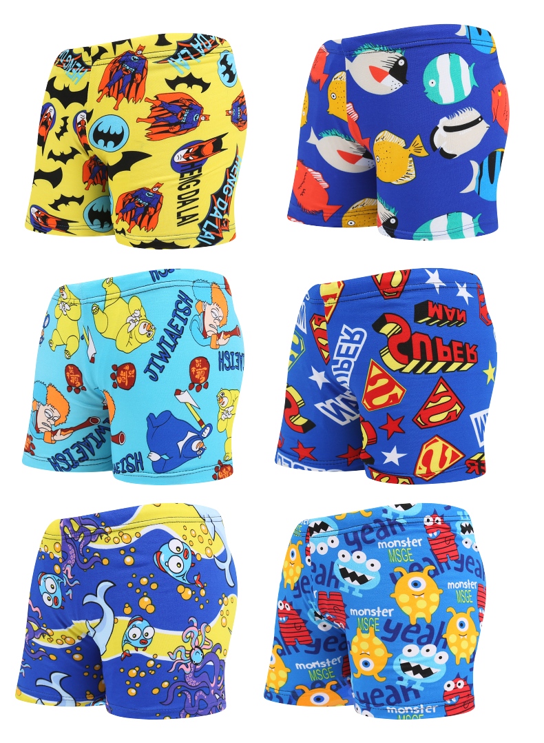 Quần bơi trẻ em hoạt hình in võ sĩ quần bơi biển quần bé trai quần short bé trai thoải mái bán buôn - Bộ đồ bơi của Kid bikini cho trẻ