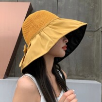 Mizzo Bon 2022 New Hollowed-out Large Eave Beach Fisherman Hat Goddess Fashion 100 Hitch Walking Little Black Umbrella Cuvong Gallery