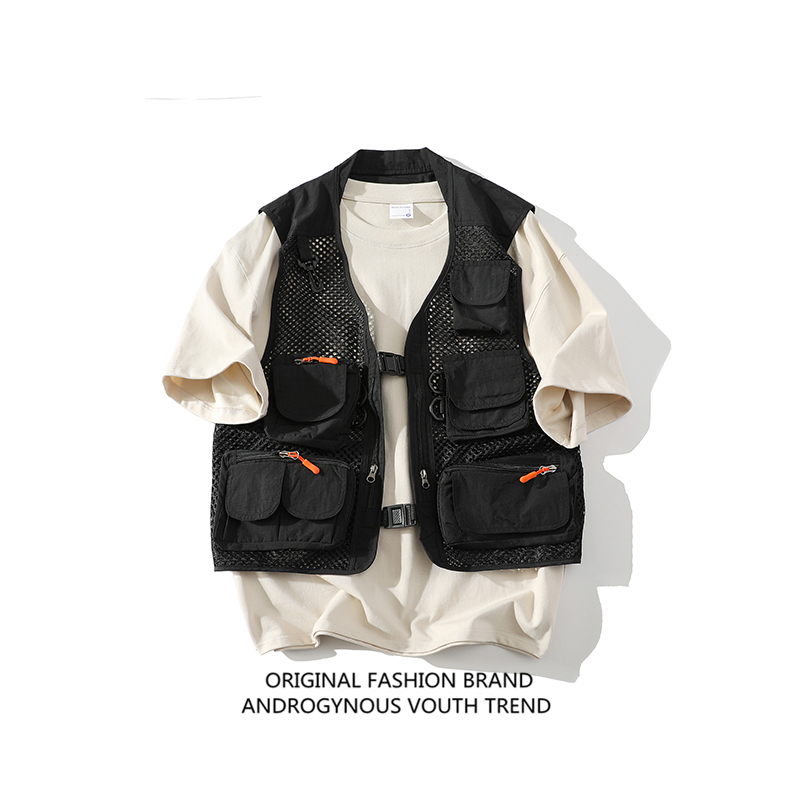"Functional Wear Series" Summer Outdoor Workwear Multi-Pocket Mesh Breathable Vest Men's Thin Vest Jacket "Functional Wear Series" Summer Outdoor Workwear Multi-Pocket Mesh Breathable Vest Men's Thin Vest Jacket