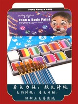 Huile de maquillage Couleur Peinture Peinture Peinture Peinture pour enfants Vitesse Soluble Théâtre Facial Eau Soluble Facile Nettoyage Suit