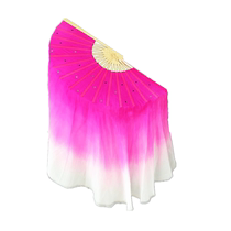 Silk performance dance fan extended adult double-sided yangko fan performance large fan gradient beautiful color performance dance fan