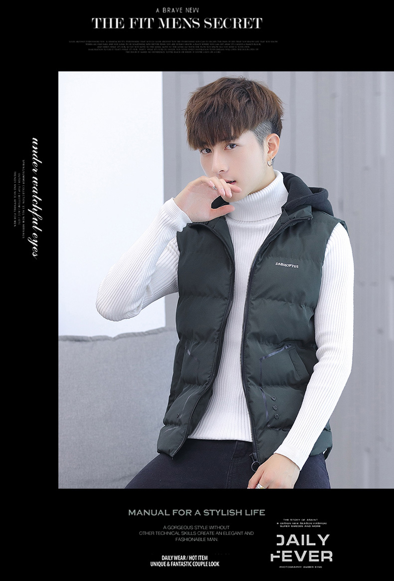 Vest nam mùa thu và mùa đông cotton vest thanh niên vest nam phiên bản Hàn Quốc dày áo vest không tay áo khoác cotton quần áo thủy triều HQ khoác vest nữ