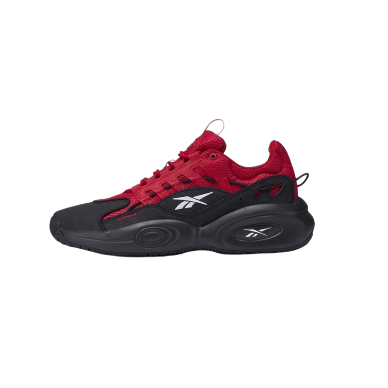 Reebok Solution Shock-Absorbing Mid-Top Retro Basketball Shoes, Unisex, Black and Red Reebok Solution Shock-Absorbing Mid-Top Retro Basketball Shoes, Unisex, Black and Red