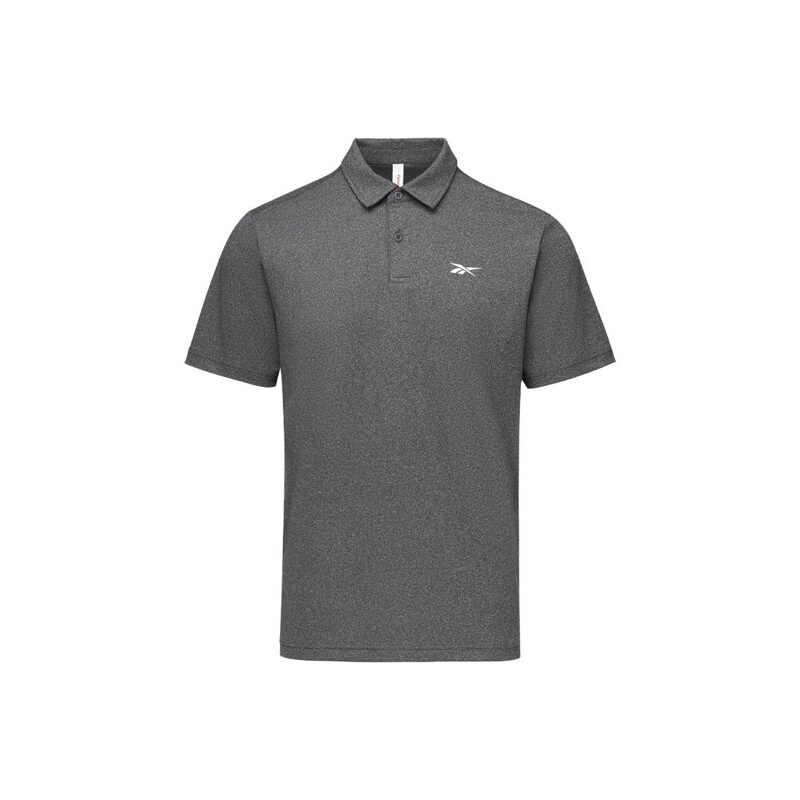 Reebok Solid Color Loge Printed Knitted Short-Sleeved Polo Shirt for Men Reebok Solid Color Loge Printed Knitted Short-Sleeved Polo Shirt for Men