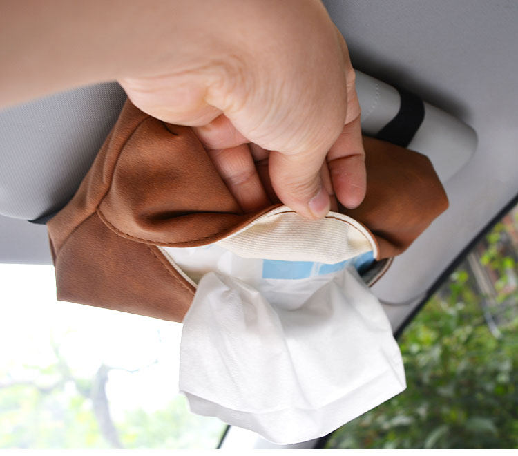 Car-Mounted Tissue Box, Creative Hanging Design for Car Sun Visor, Tissue Holder for Car Interior Decoration, Complete Collection of Car Accessories, Factory Wholesale