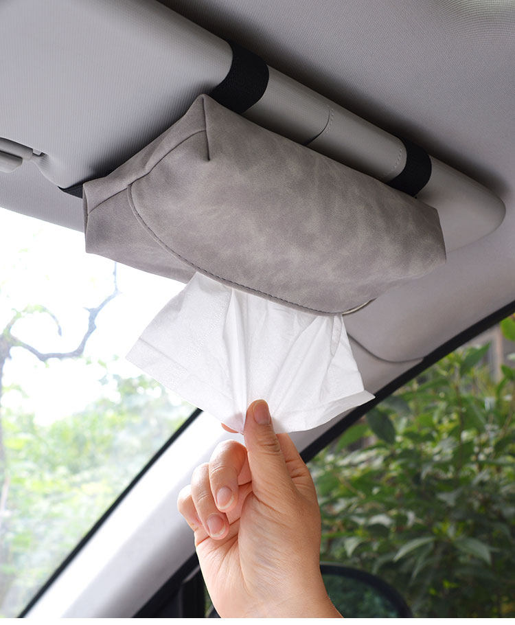 Car-Mounted Tissue Box, Creative Hanging Design for Car Sun Visor, Tissue Holder for Car Interior Decoration, Complete Collection of Car Accessories, Factory Wholesale