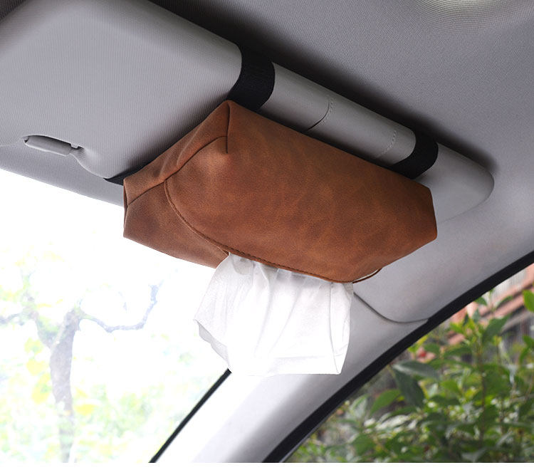 Car-Mounted Tissue Box, Creative Hanging Design for Car Sun Visor, Tissue Holder for Car Interior Decoration, Complete Collection of Car Accessories, Factory Wholesale