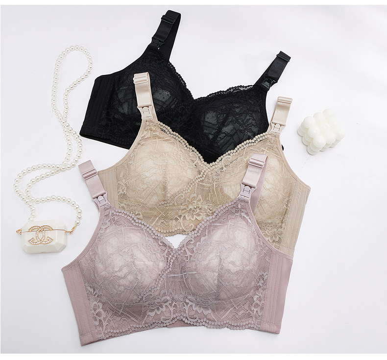 Plus Size Maternity Bra for Pregnancy Breastfeeding Intimates Push up and Anti-Sagging Big Chest Full Cup Postpartum Feeding Bra — 25