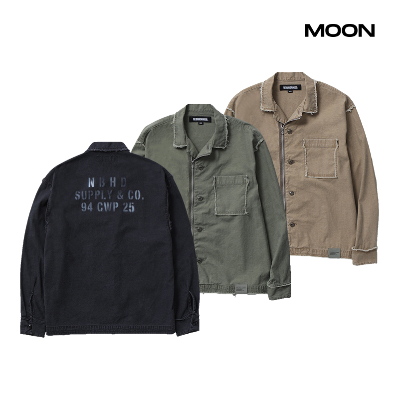 【新品L】NEIGHBORHOOD UNTRIMMED ZIP SHIRT LS Neighborhood Untrimmed Zip Long Sleeve Shirt | 251AQNH-SHM06