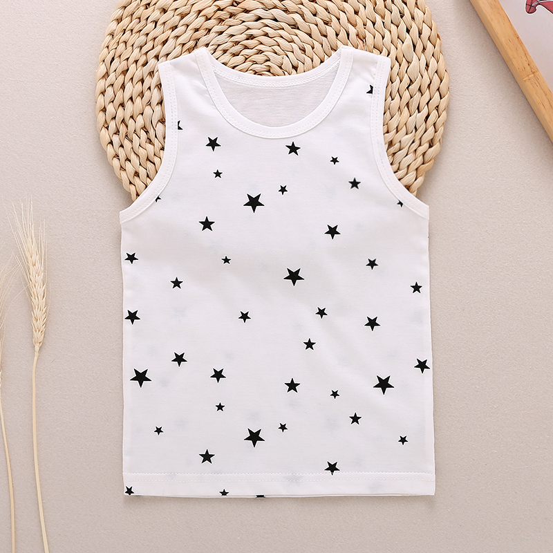 Bé sling vest cotton mỏng mới bé gái bụng mặc cậu bé không tay đầu.