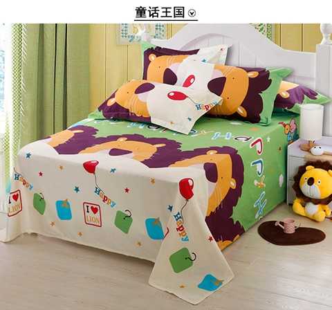 Bông đơn ký túc xá sinh viên tấm phim hoạt hình 1,2 mét đơn 1,5 đôi 1,8m vải cotton đơn tùy chỉnh ga nệm 1m8