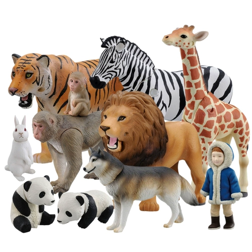 Takara tomy, модель животного, учебные пособия для мальчиков и девочек, игрушка, лев, слон, панда, тигр