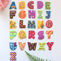 Cartoon repair patch cloth stickers embroidery back glue ironing 26 English letters clothes pants denim children decorative decals