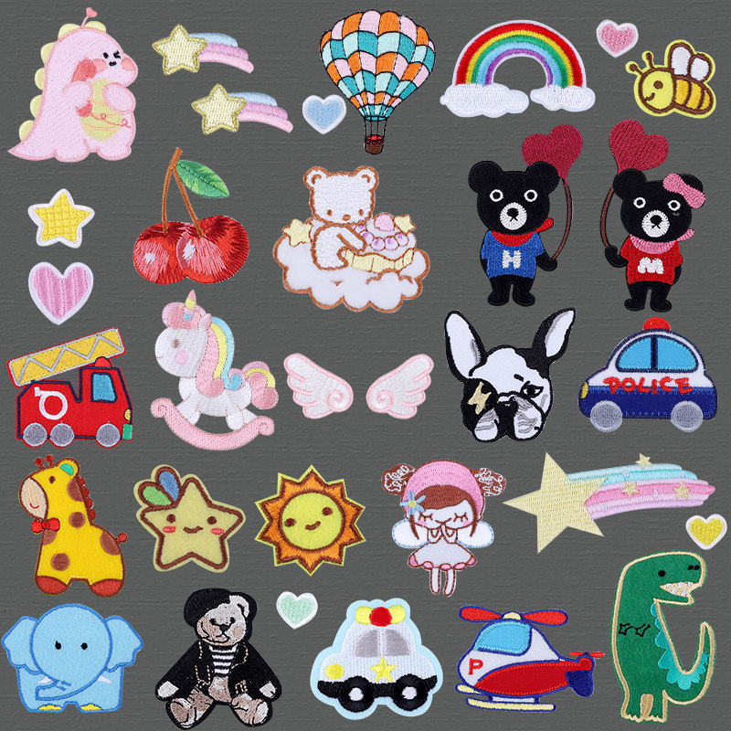 Cartoon self-adhesive cloth patch clothing embroidery patch patch fashion DIY down jacket jeans repair hole decoration patch