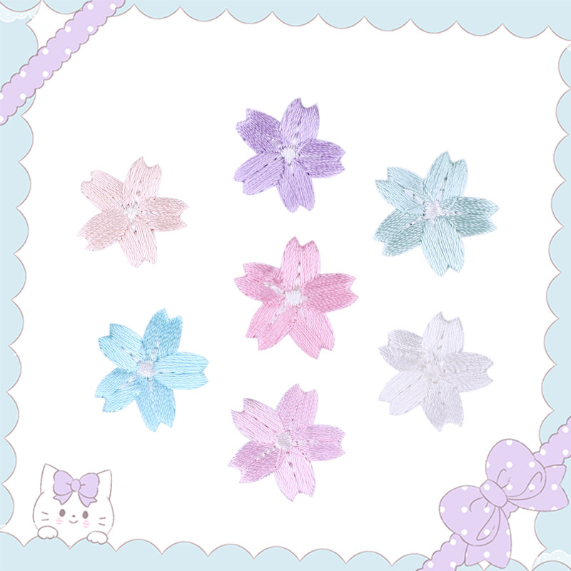 Wind Cherry Blossom Embroidered Cloth Patch Clothes Pants Breaking Hole NOTEBOOK BAG SHOES AIR FORCE 1 DIY DECORATION